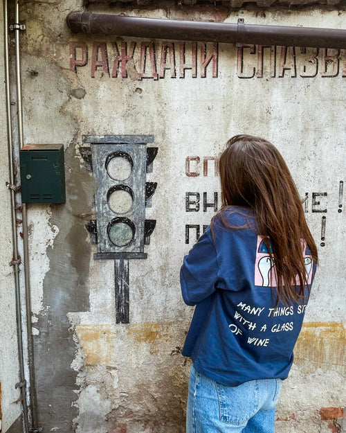 05. "WINE" - Loose-Fit Tee Navy